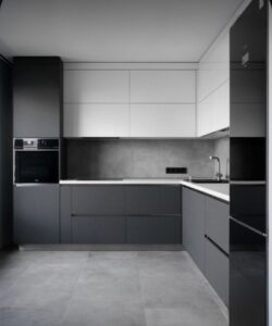 Cocina Integral Moderna Black and White