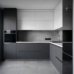 Cocina Integral Moderna Black and White